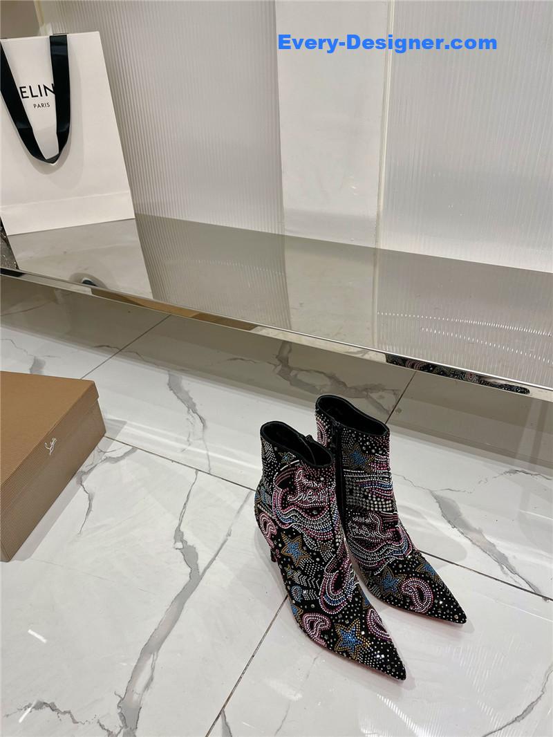 Chr1st1an louboutin high-heeled leather short boots