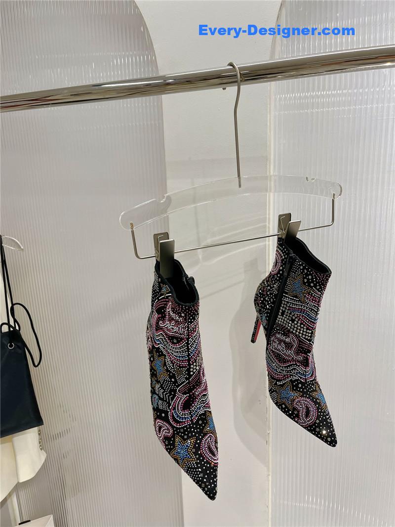Chr1st1an louboutin high-heeled leather short boots