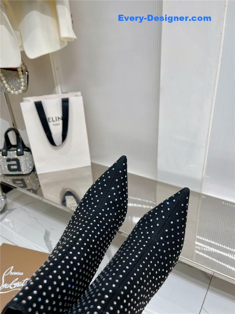 Chr1st1an louboutin high-heeled leather short boots