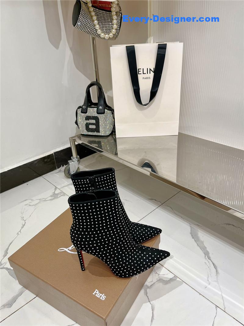 Chr1st1an louboutin high-heeled leather short boots