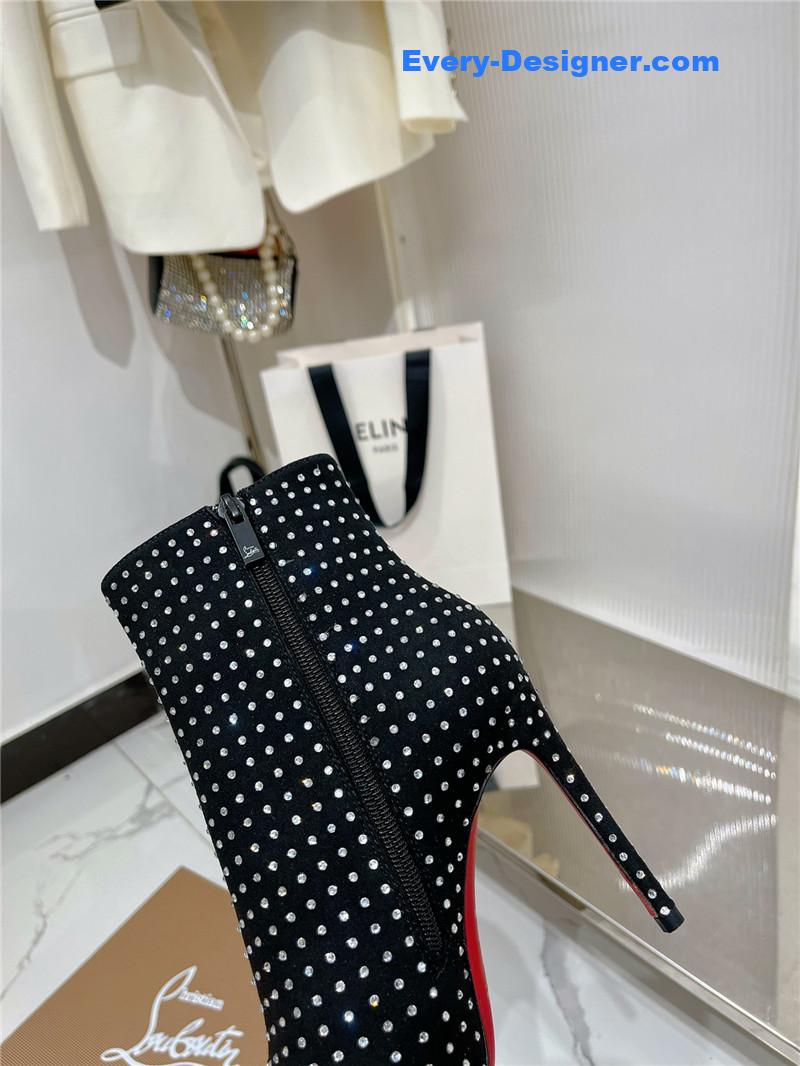 Chr1st1an louboutin high-heeled leather short boots