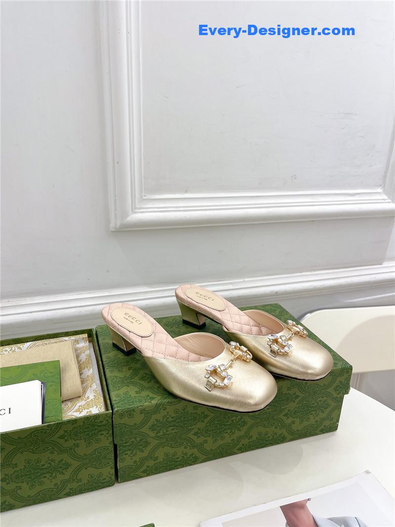 Gvc*1 new crystal horsebit mules