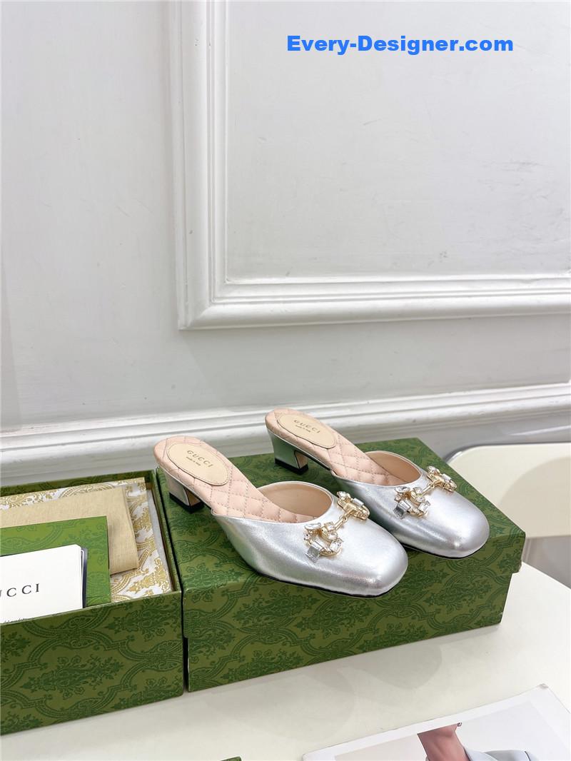 Gvc*1 new crystal horsebit mules