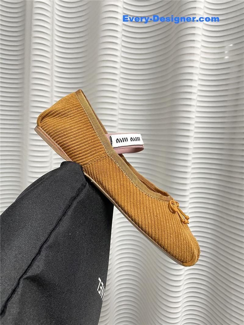 M1um1u women’s bow embellished original fabric ballet flats