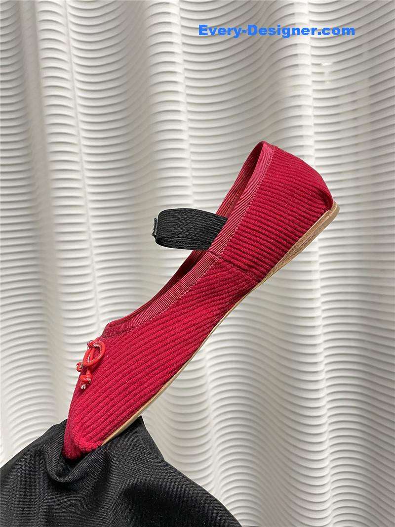 M1um1u women’s bow embellished original fabric ballet flats