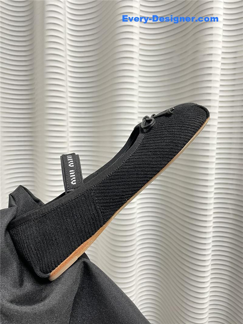 M1um1u women’s bow embellished original fabric ballet flats