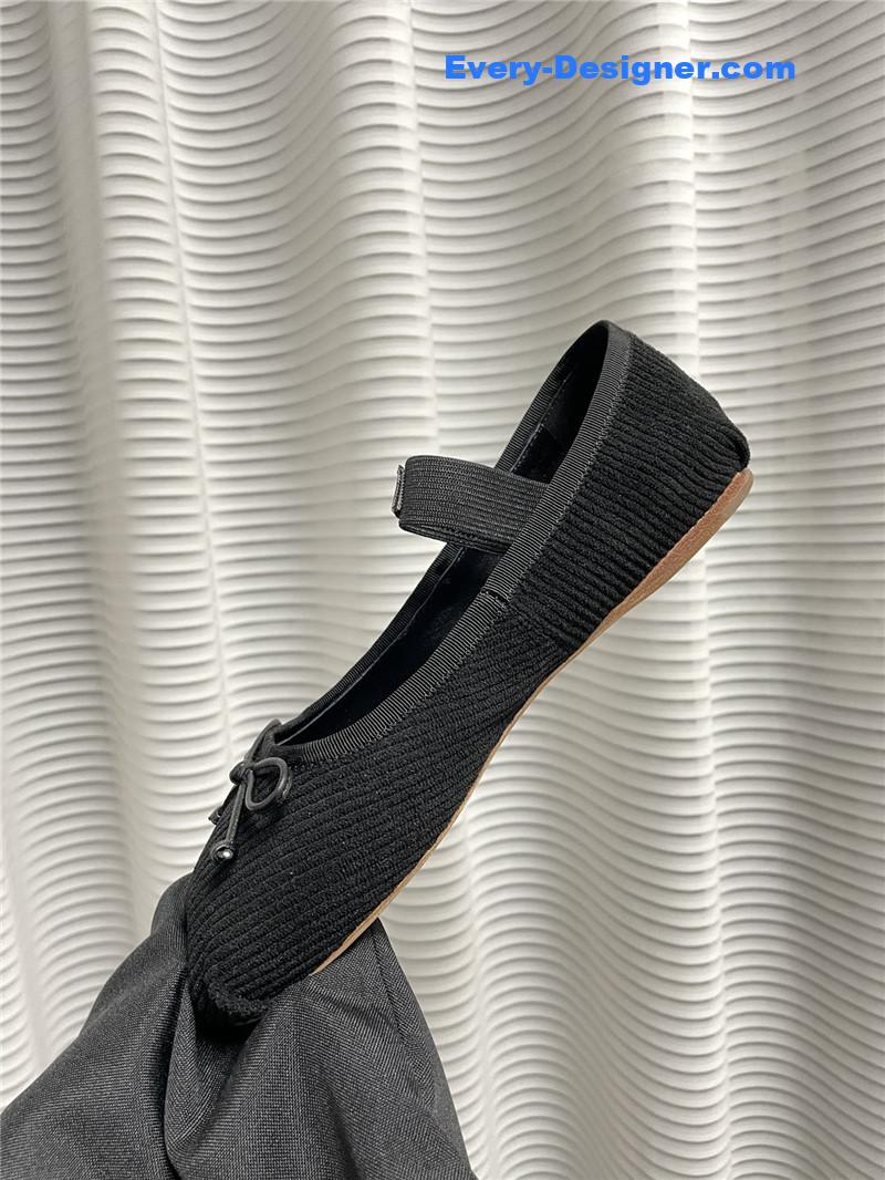 M1um1u women’s bow embellished original fabric ballet flats