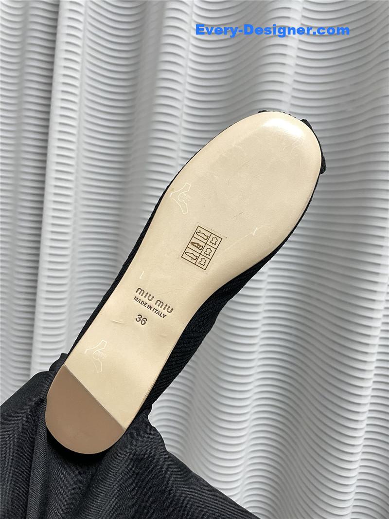 M1um1u women’s bow embellished original fabric ballet flats