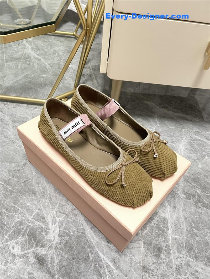 M1um1u women’s bow embellished original fabric ballet flats