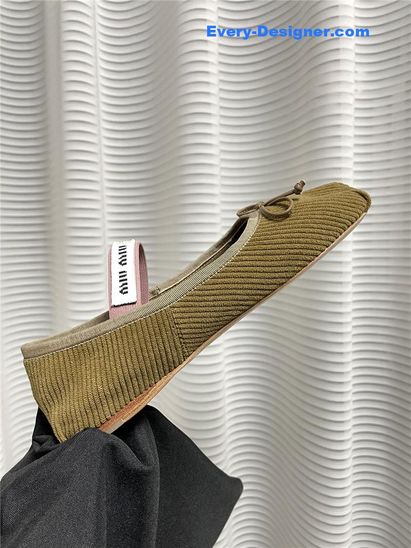 M1um1u women’s bow embellished original fabric ballet flats