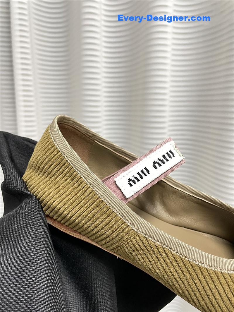 M1um1u women’s bow embellished original fabric ballet flats