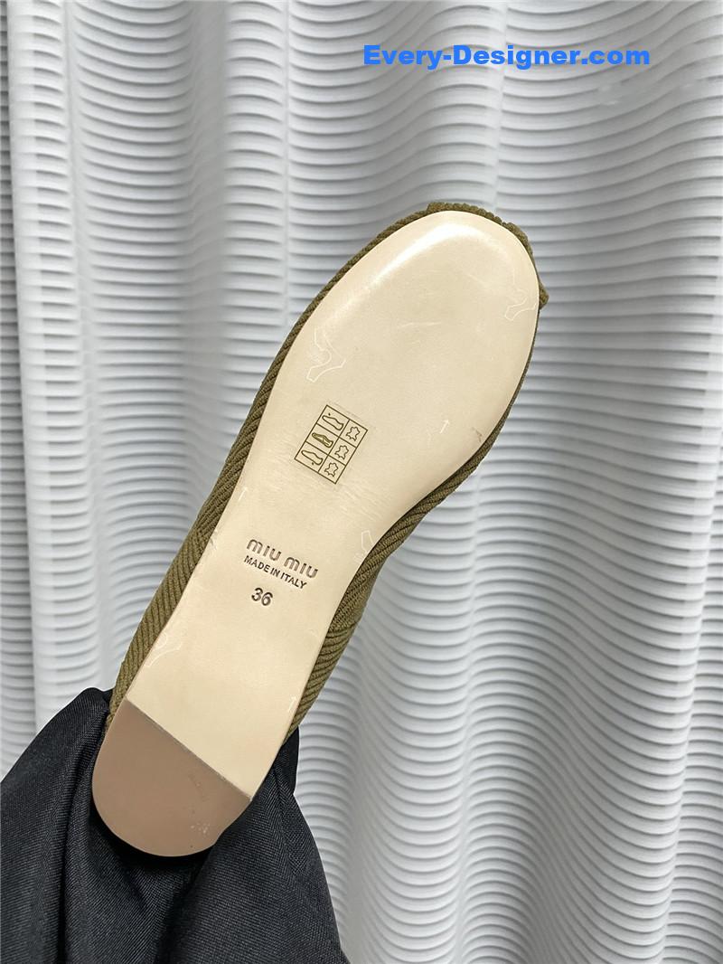 M1um1u women’s bow embellished original fabric ballet flats