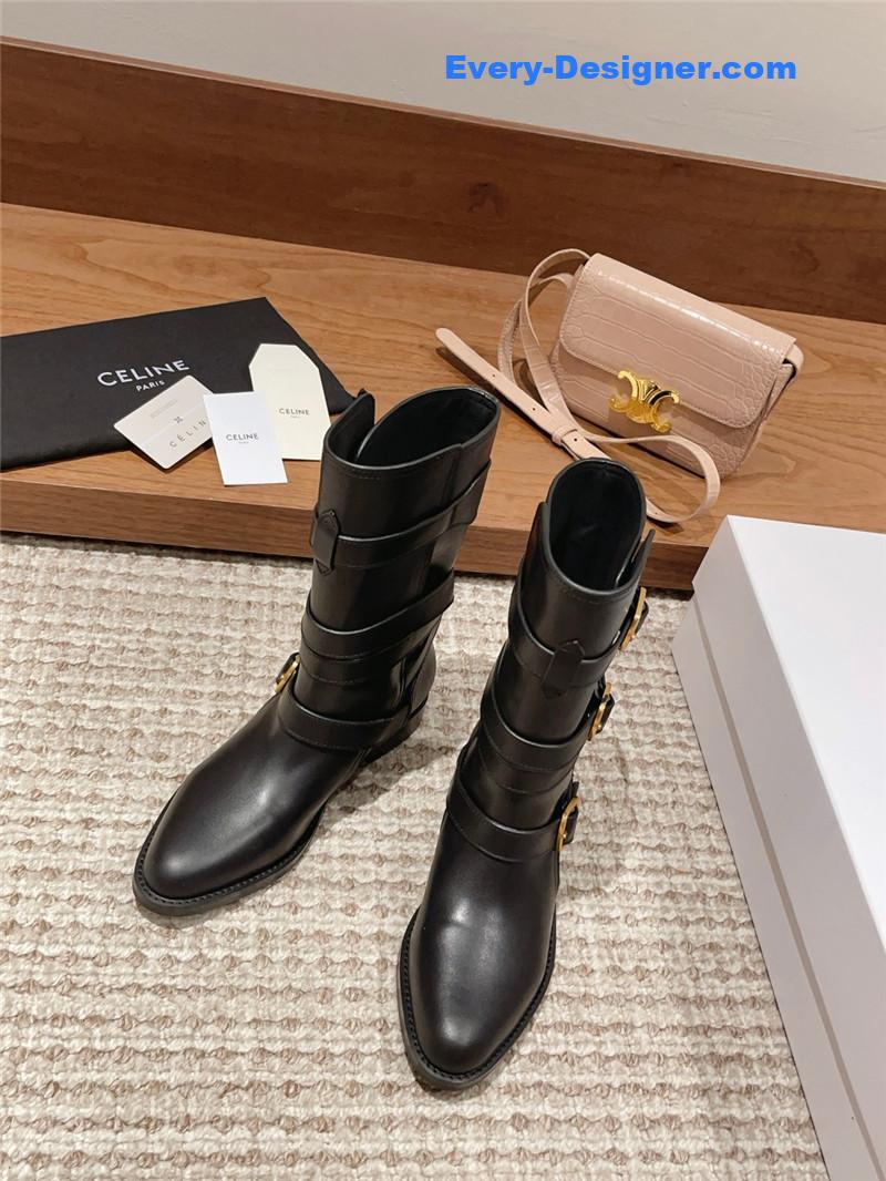 Celine Arc de Triomphe thick-soled motorcycle boots