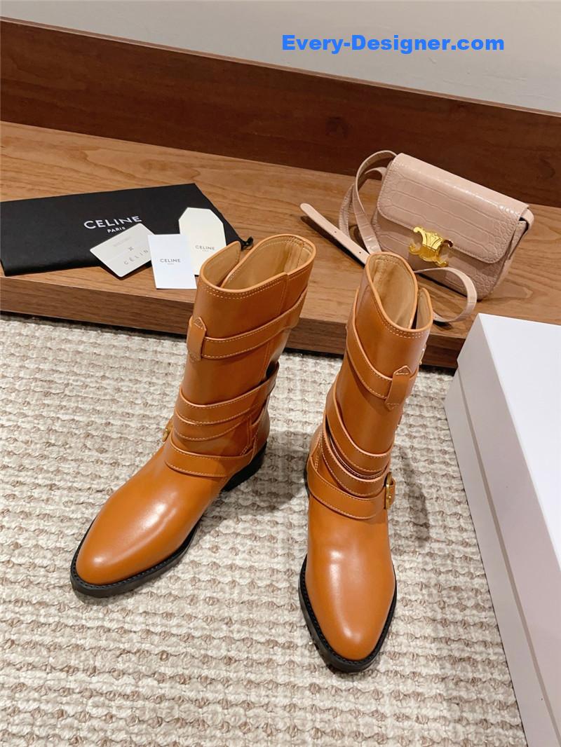 Ce1i*e arc de triomphe thick-soled motorcycle boots