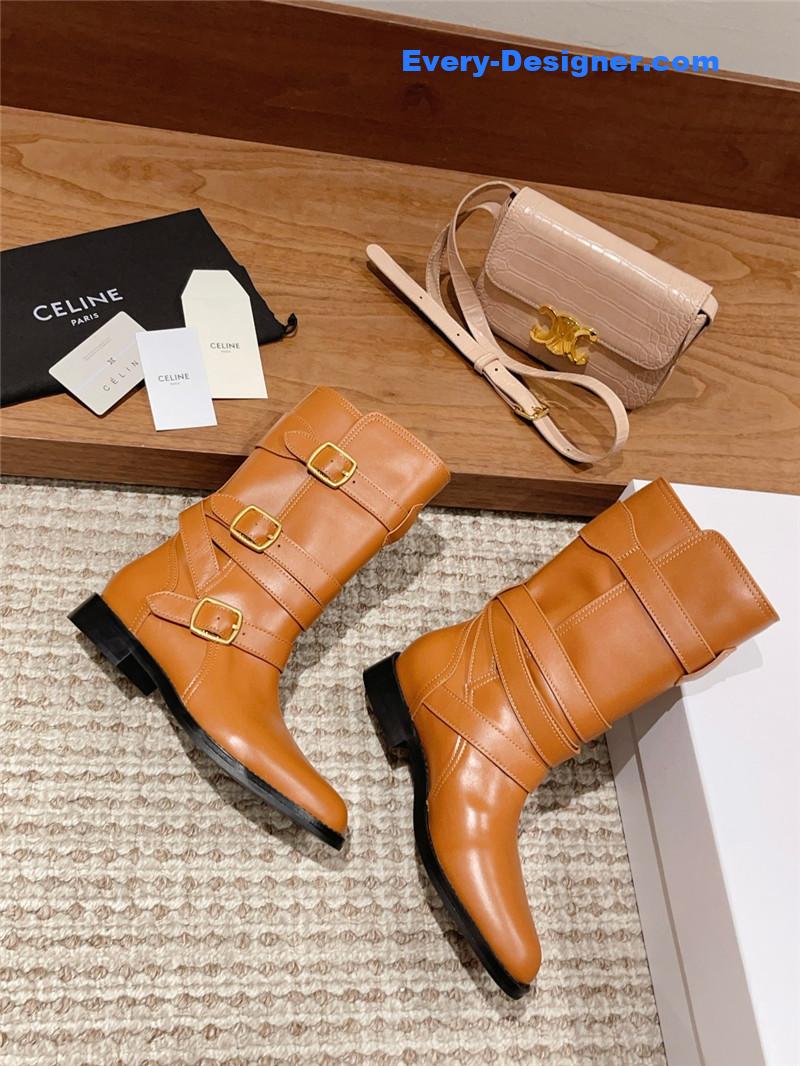 Ce1i*e arc de triomphe thick-soled motorcycle boots