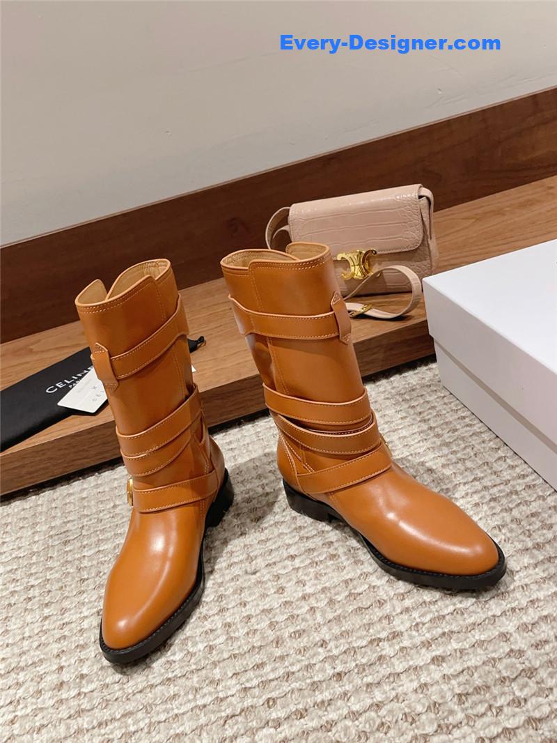 Ce1i*e arc de triomphe thick-soled motorcycle boots