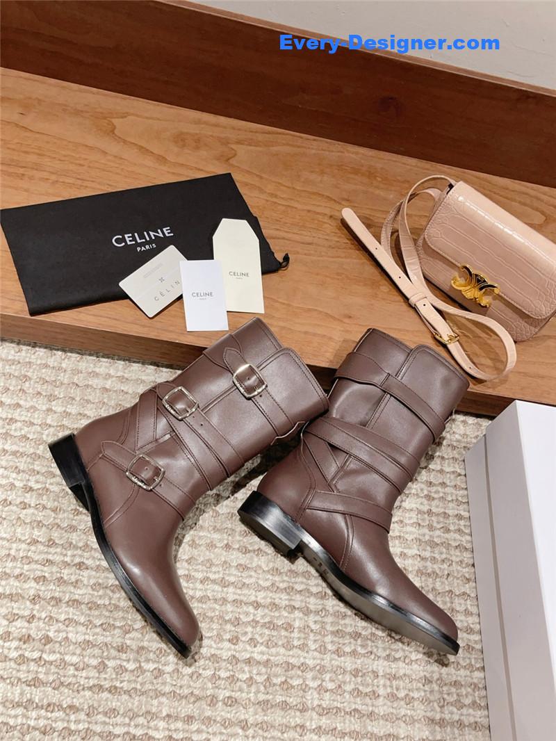 Ce1i*e arc de triomphe thick-soled motorcycle boots