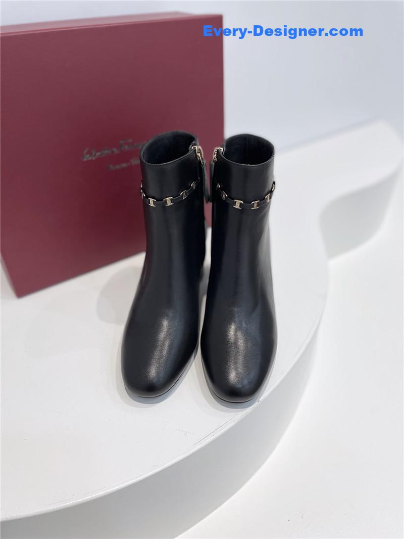 Ferragamo Vara Bow Strap Boots