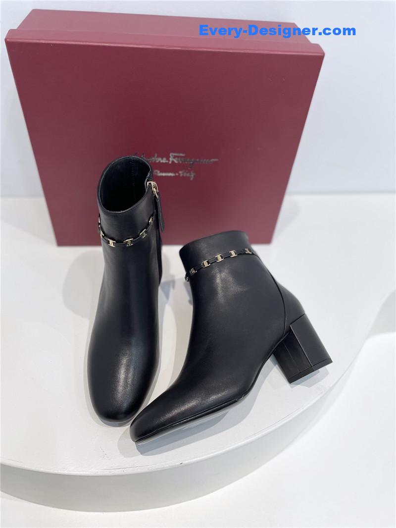 Ferragamo Vara Bow Strap Boots