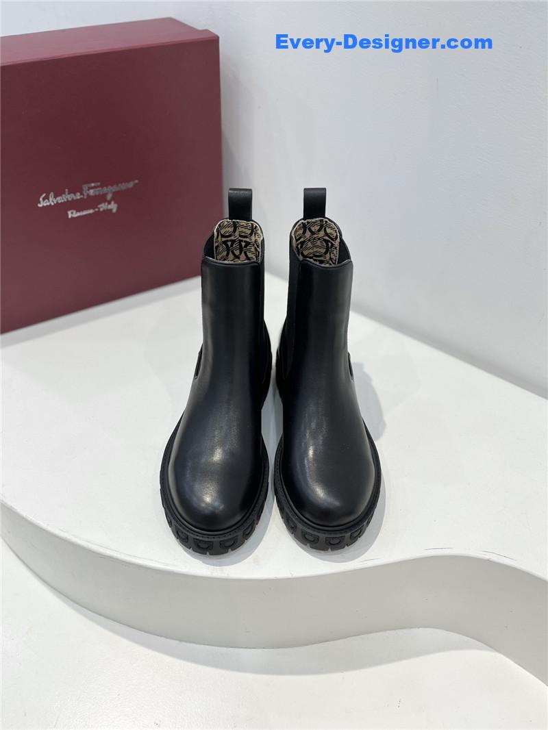 Salvatore Ferragamo Leather Chelsea Boots