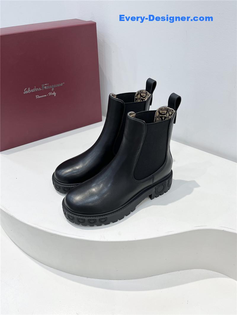 Salvatore Ferragamo Leather Chelsea Boots