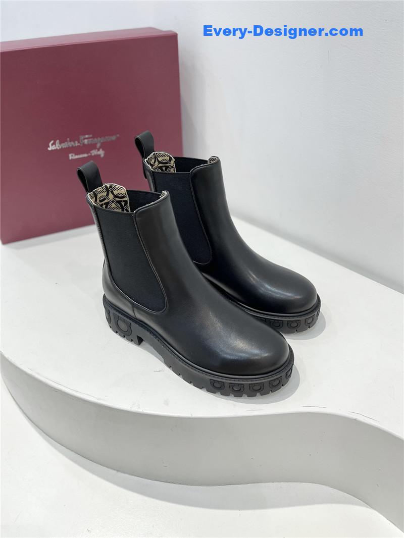 Salvatore Ferragamo Leather Chelsea Boots
