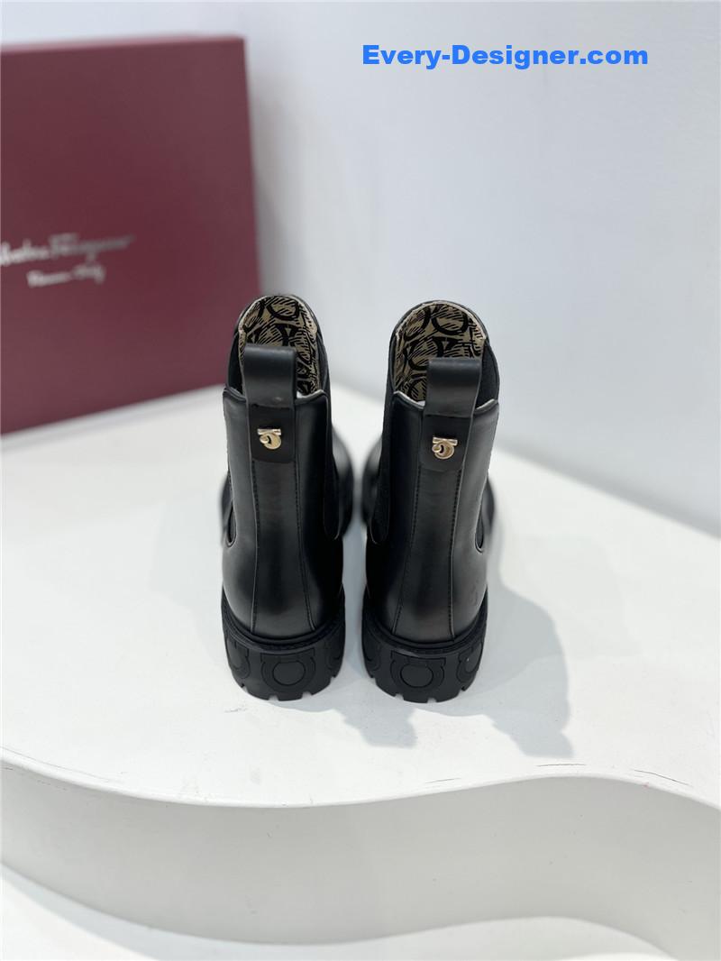 Salvatore Ferragamo Leather Chelsea Boots