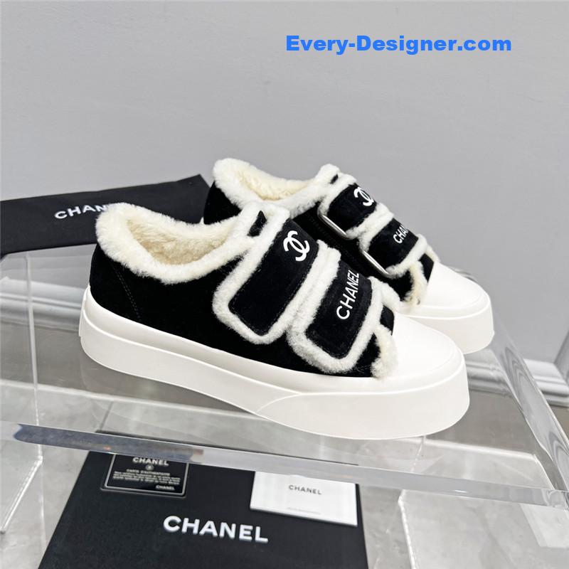 Ch**el fur integrated second-hand casual shoes