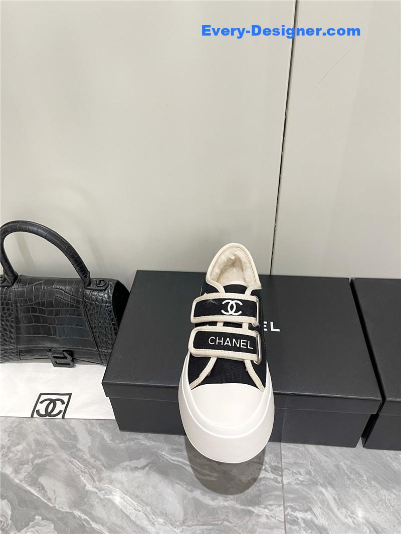 Ch**el fur integrated second-hand casual shoes