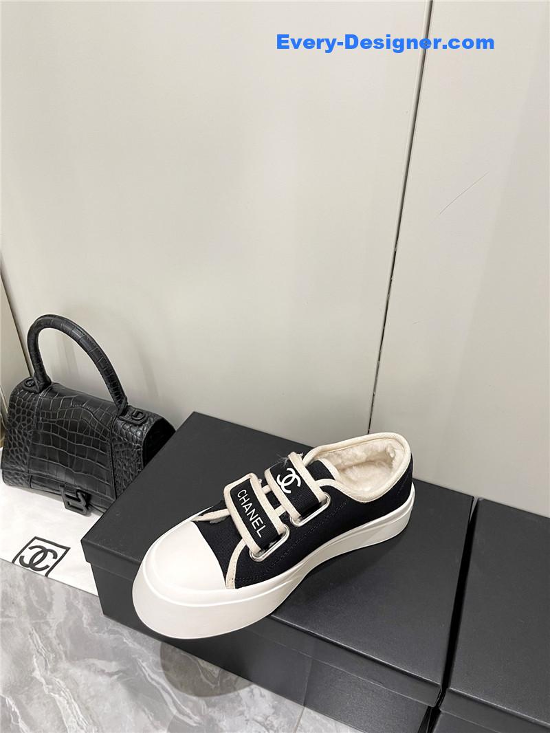 Ch**el fur integrated second-hand casual shoes