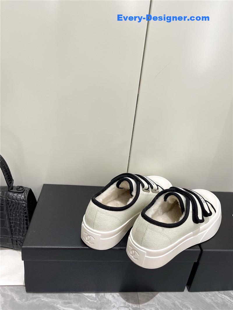 Ch**el fur integrated second-hand casual shoes