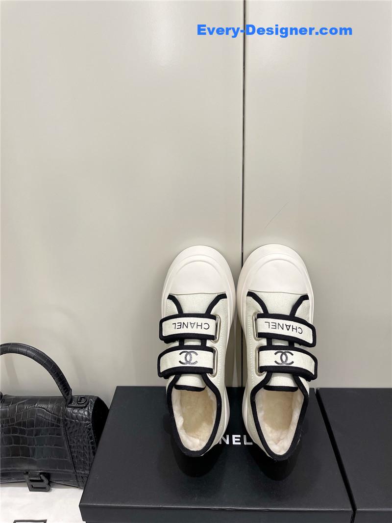 Ch**el fur integrated second-hand casual shoes