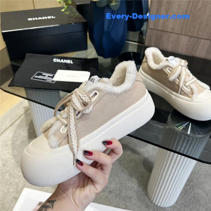 Ch**el new low top thick lace bread shoes