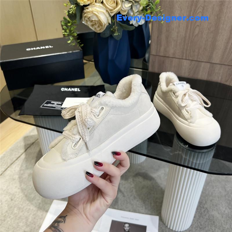Ch**el new low top thick lace bread shoes