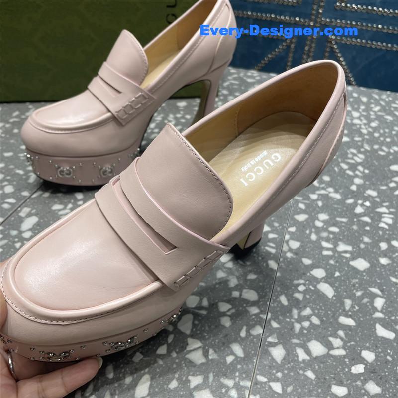 Gvc*1 gg stud platform loafers in pink