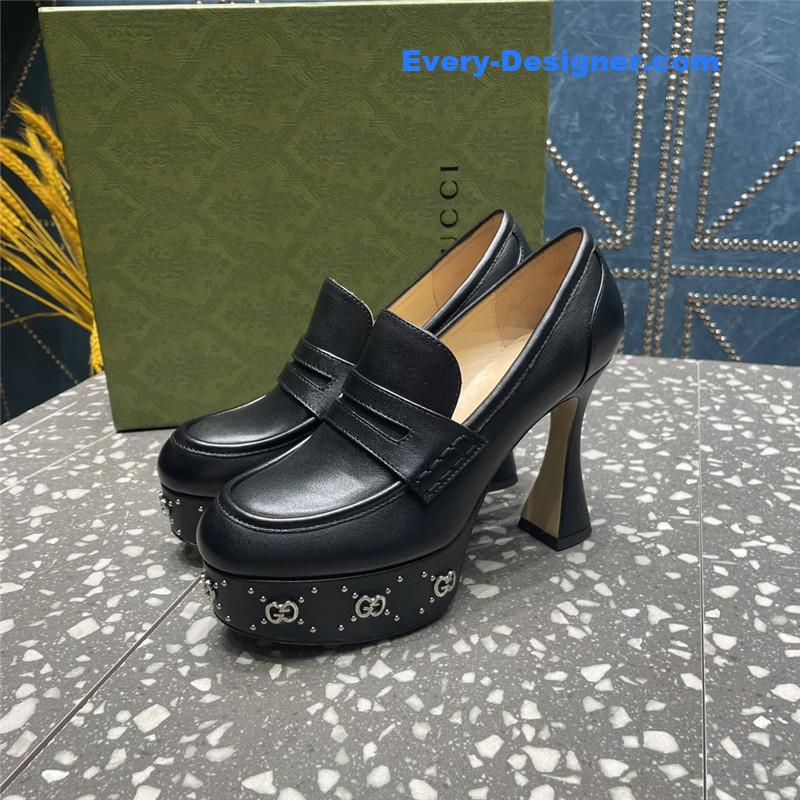 Gvc*1 gg stud platform loafers in black