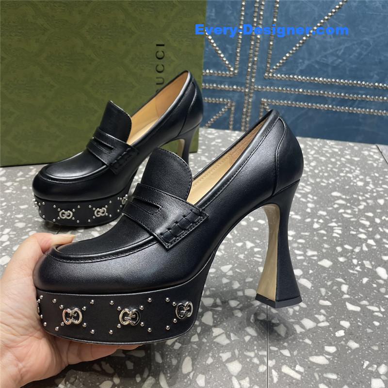 Gvc*1 gg stud platform loafers in black