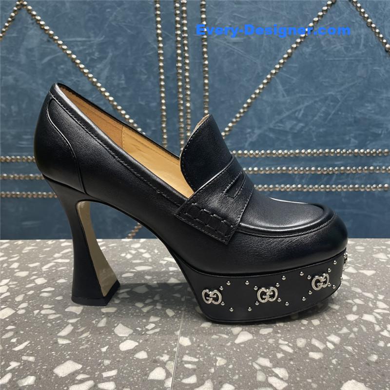 Gvc*1 gg stud platform loafers in black