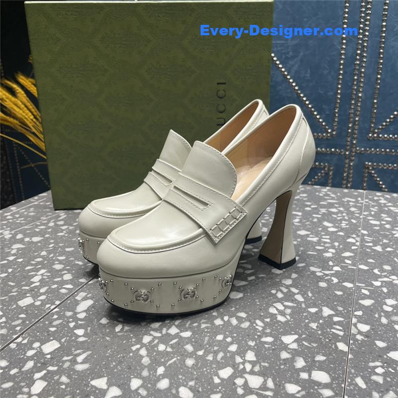 Gvc*1 gg stud platform loafers in white