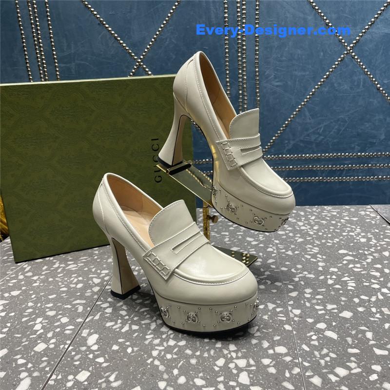 Gvc*1 gg stud platform loafers in white