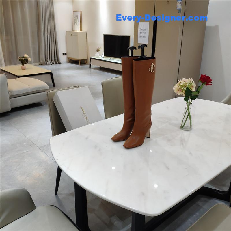 J1m*y Ch00 mahesa 100 brown leather knee-high boots