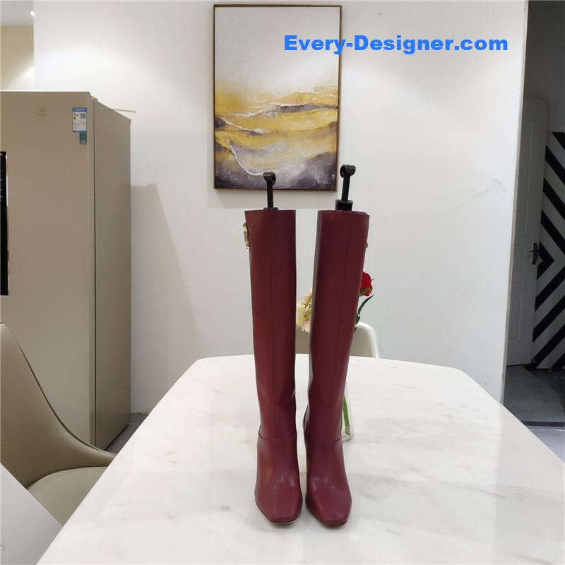 J1m*y Ch00 mahesa 100 leather knee-high boots burgundy