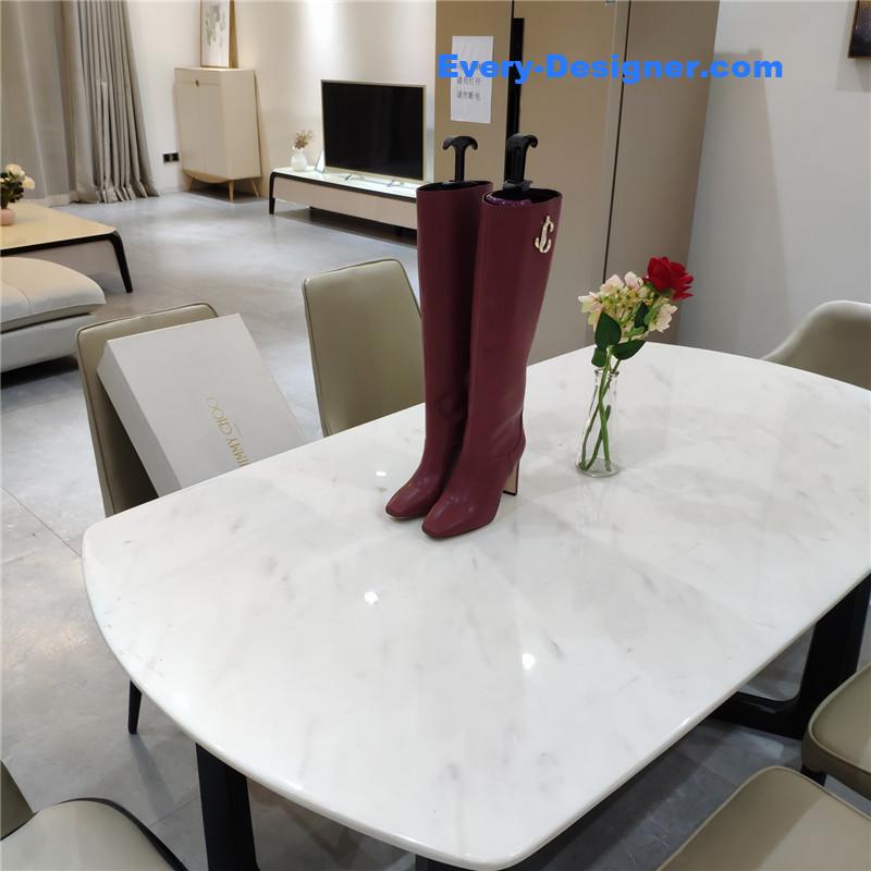 J1m*y Ch00 mahesa 100 leather knee-high boots burgundy