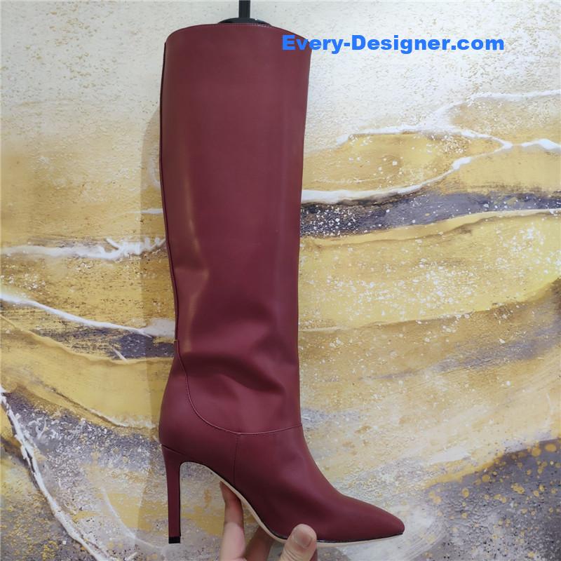 J1m*y Ch00 mahesa 100 leather knee-high boots burgundy