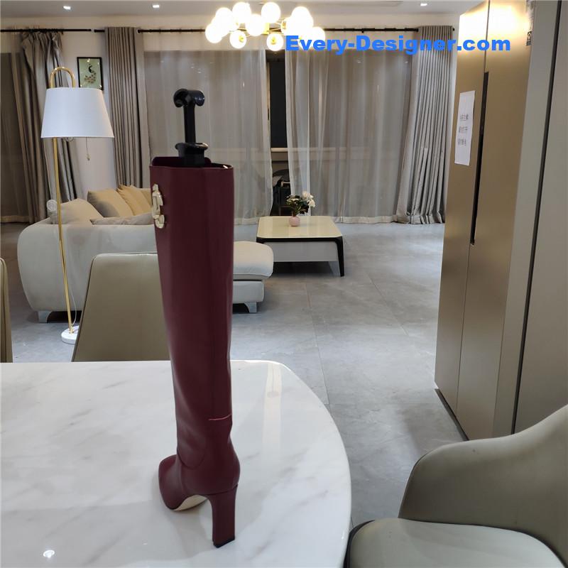 J1m*y Ch00 mahesa 100 leather knee-high boots burgundy