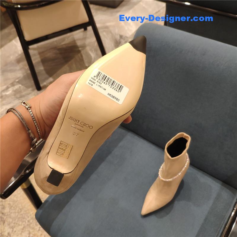 j1m*y ch00 pointed toe S*per shiny chain high heel boots