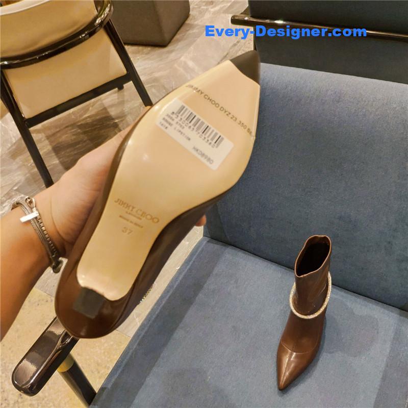 j1m*y ch00 pointed toe S*per shiny chain high heel boots