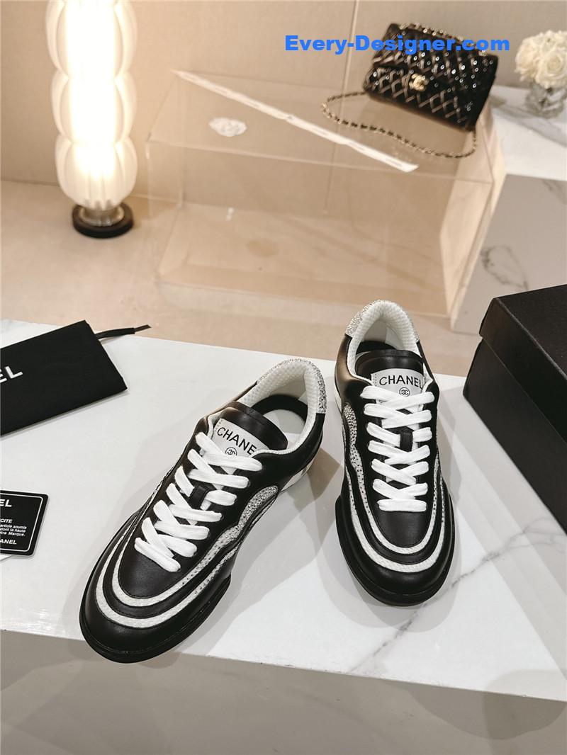 Ch**el new double c rhinestone sneakers baseball shoes