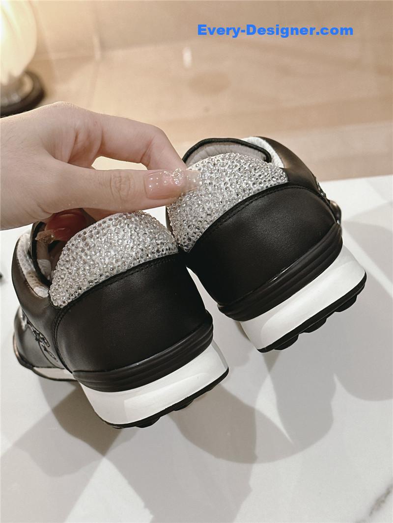 Ch**el new double c rhinestone sneakers baseball shoes