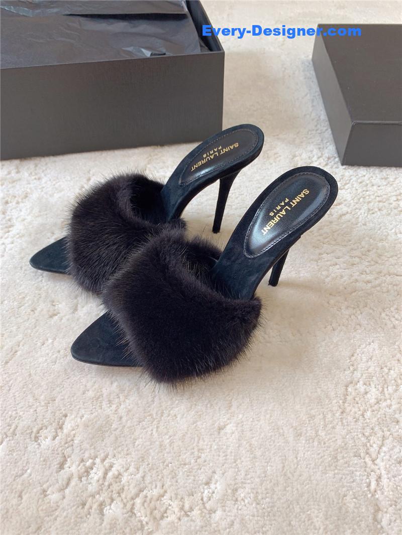 Y51 mink high heels